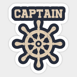 Captain Vintage Ship Steer Sailor Enthusiast Gift Sticker